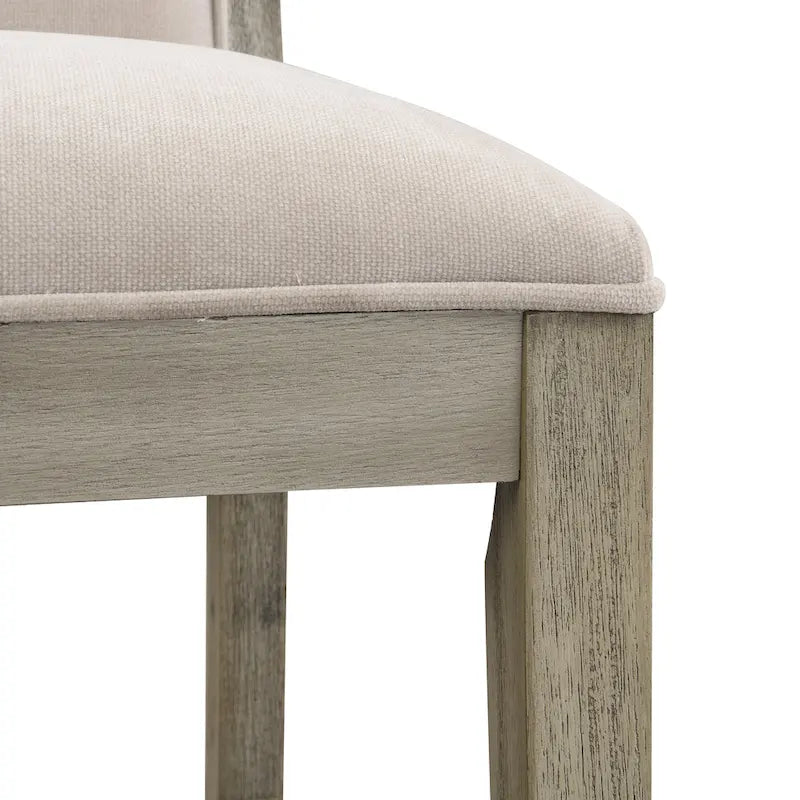 Retro Bar Stools, Set of 2 Upholstered 30.5 Bar Height Chairs with Fabric Cushion and Wood Frame