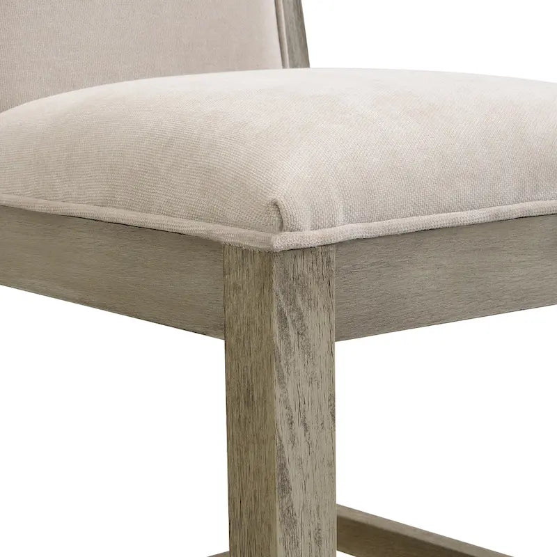 Retro Bar Stools, Set of 2 Upholstered 30.5 Bar Height Chairs with Fabric Cushion and Wood Frame