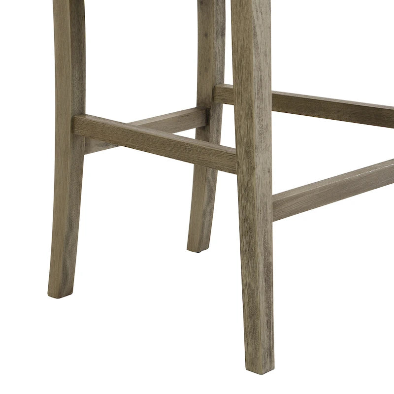 Retro Bar Stools, Set of 2 Upholstered 30.5 Bar Height Chairs with Fabric Cushion and Wood Frame