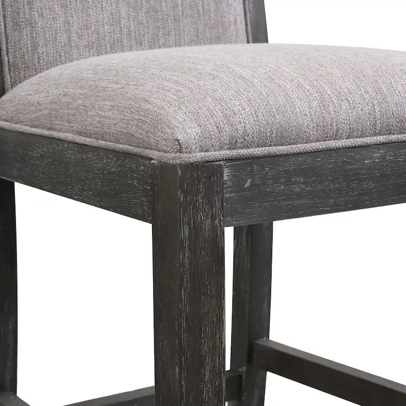Retro Bar Stools, Set of 2 Upholstered 30.5 Bar Height Chairs with Fabric Cushion and Wood Frame