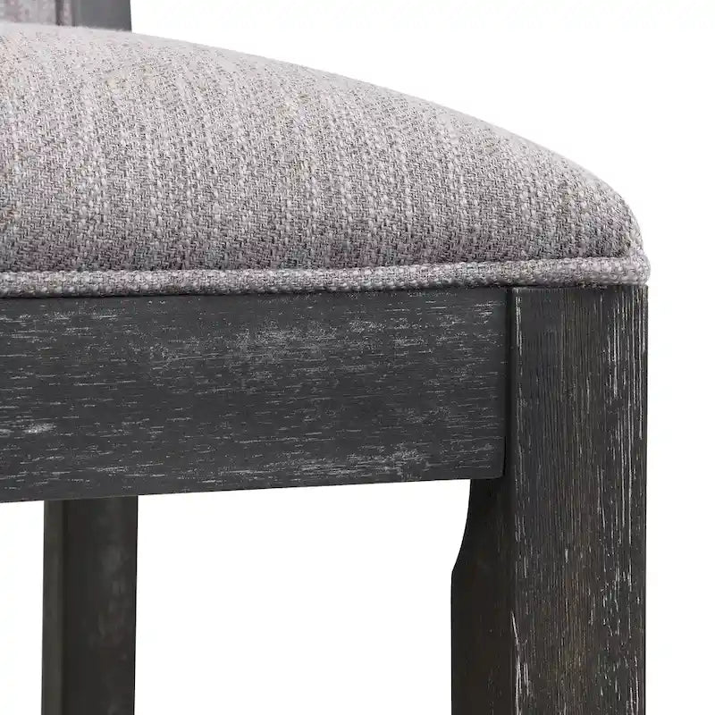 Retro Bar Stools, Set of 2 Upholstered 30.5 Bar Height Chairs with Fabric Cushion and Wood Frame