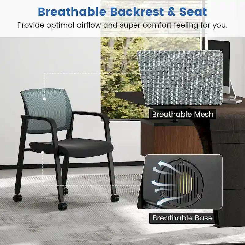 Conference Chairs Set of 2/4 Stackable Office Guest Mesh Chair