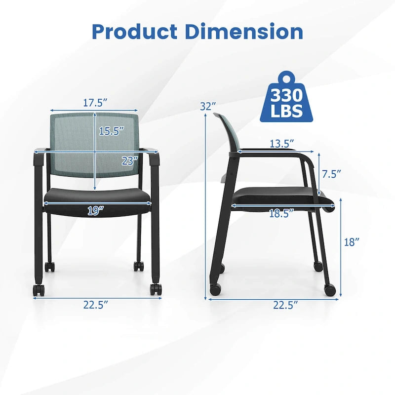 Conference Chairs Set of 2/4 Stackable Office Guest Mesh Chair