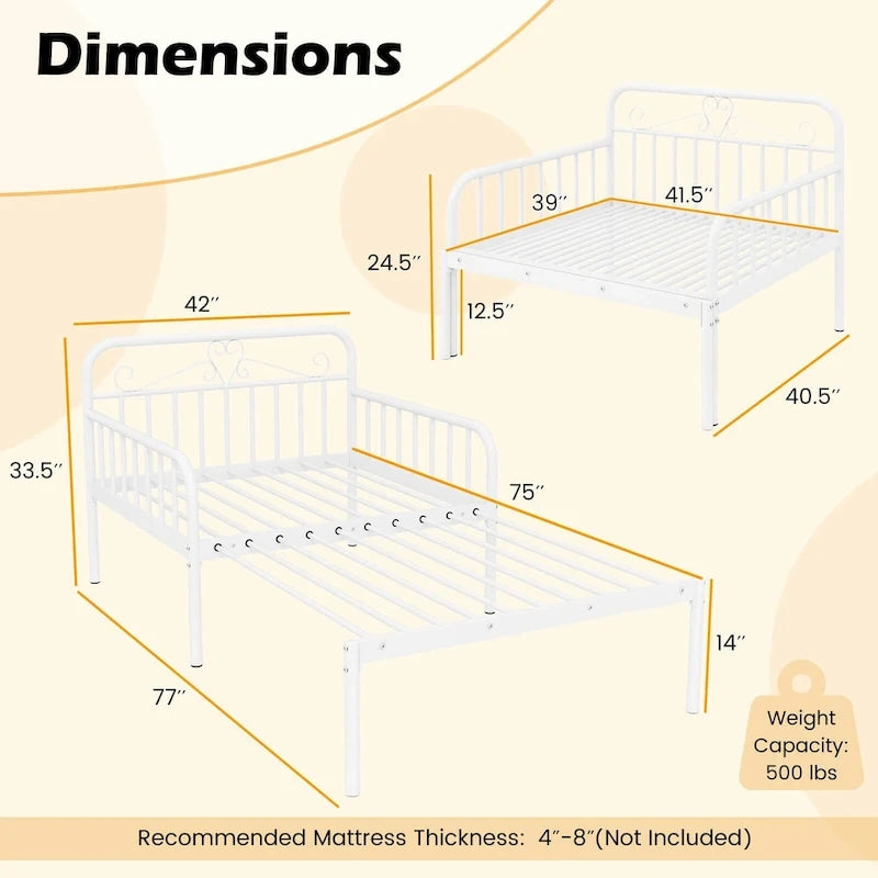 Metal Daybed Extendable Daybed to Twin Size Bed Heavy Duty - See Details