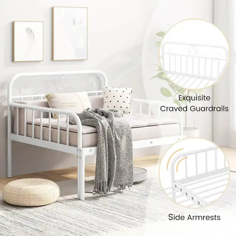 Metal Daybed Extendable Daybed to Twin Size Bed Heavy Duty - See Details