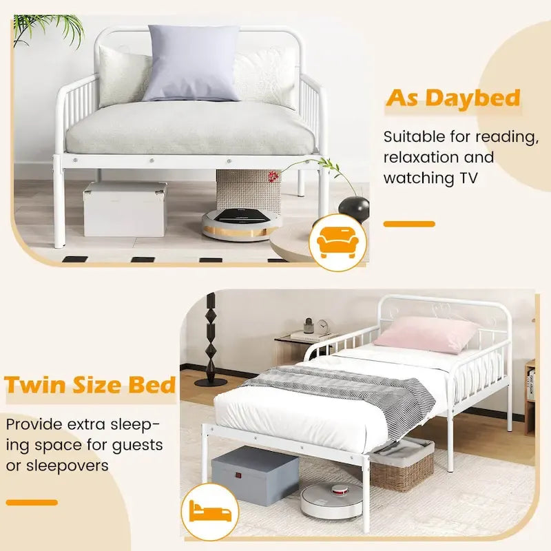 Metal Daybed Extendable Daybed to Twin Size Bed Heavy Duty - See Details