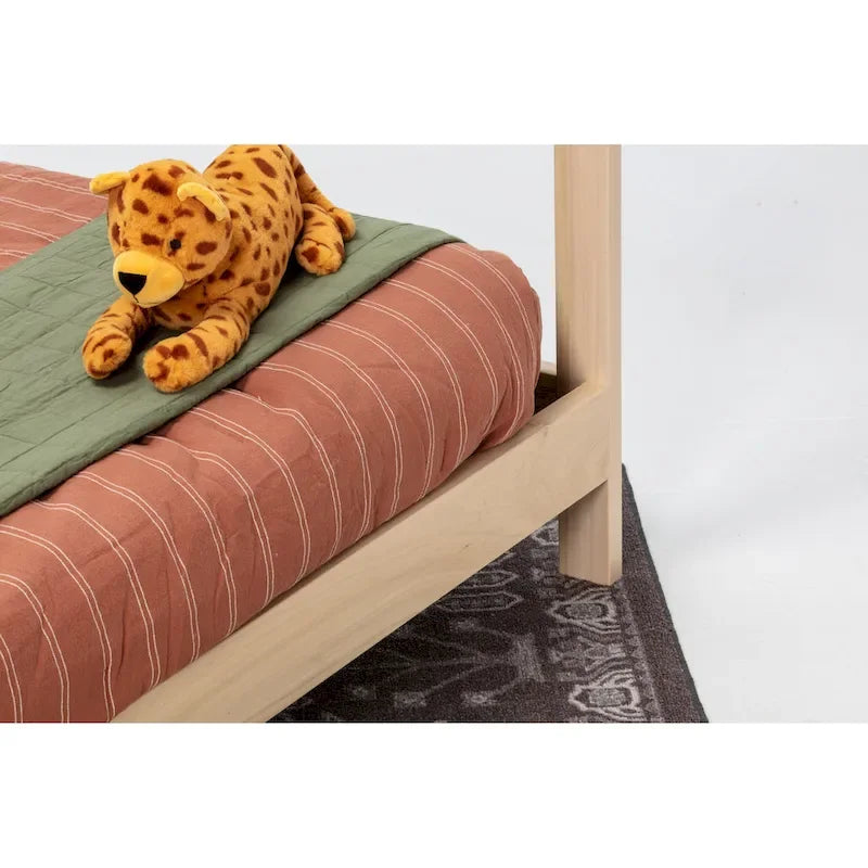 Full-size house-shaped bed with adjustable base