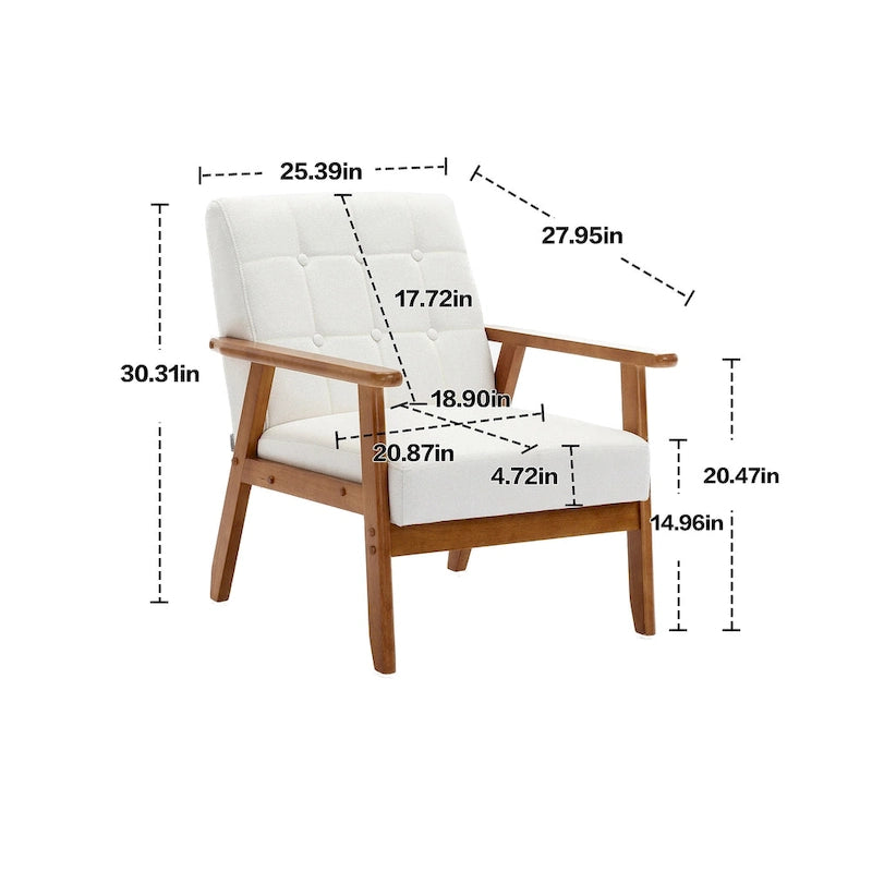 Leisure Accent Chairs Armchair with Solid Wood Armrest and Feet, for Living Room Bedroom Studio chair
