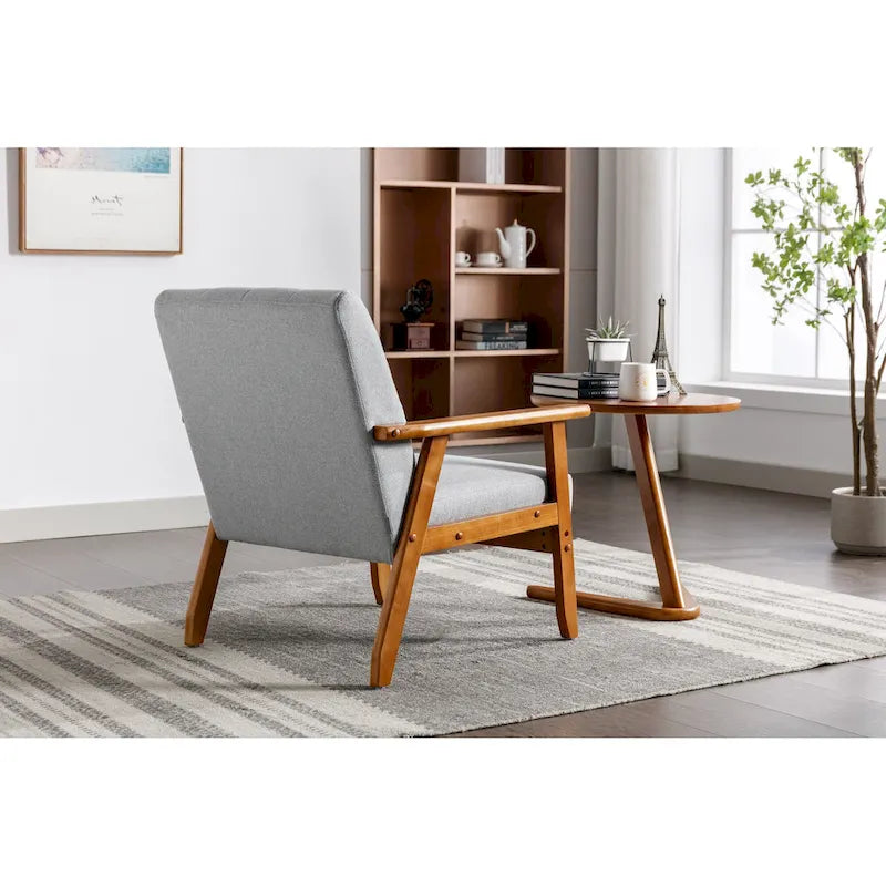 Leisure Accent Chairs Armchair with Solid Wood Armrest and Feet, for Living Room Bedroom Studio chair