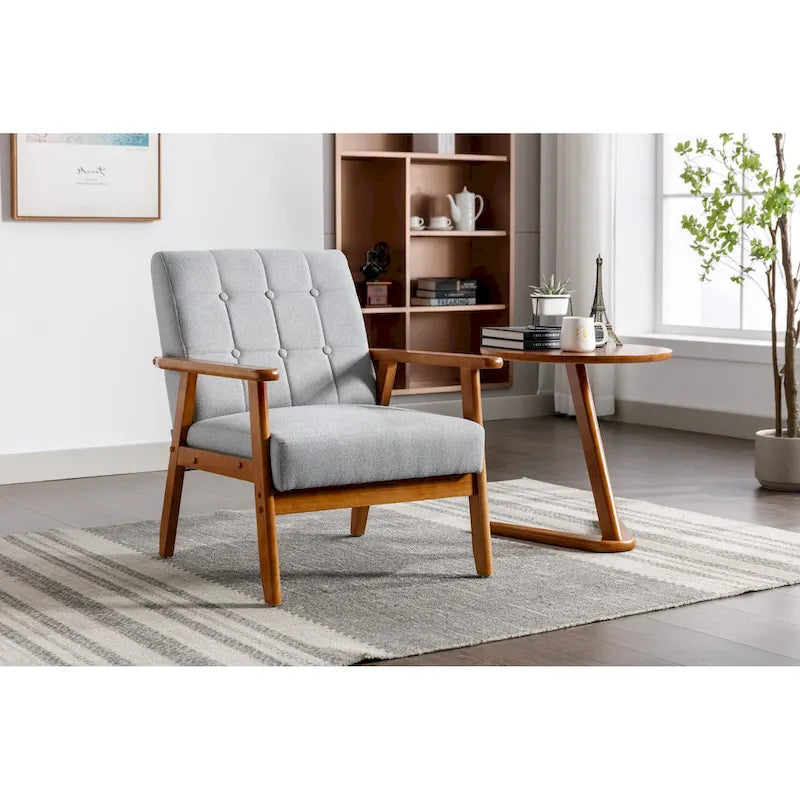 Leisure Accent Chairs Armchair with Solid Wood Armrest and Feet, for Living Room Bedroom Studio chair