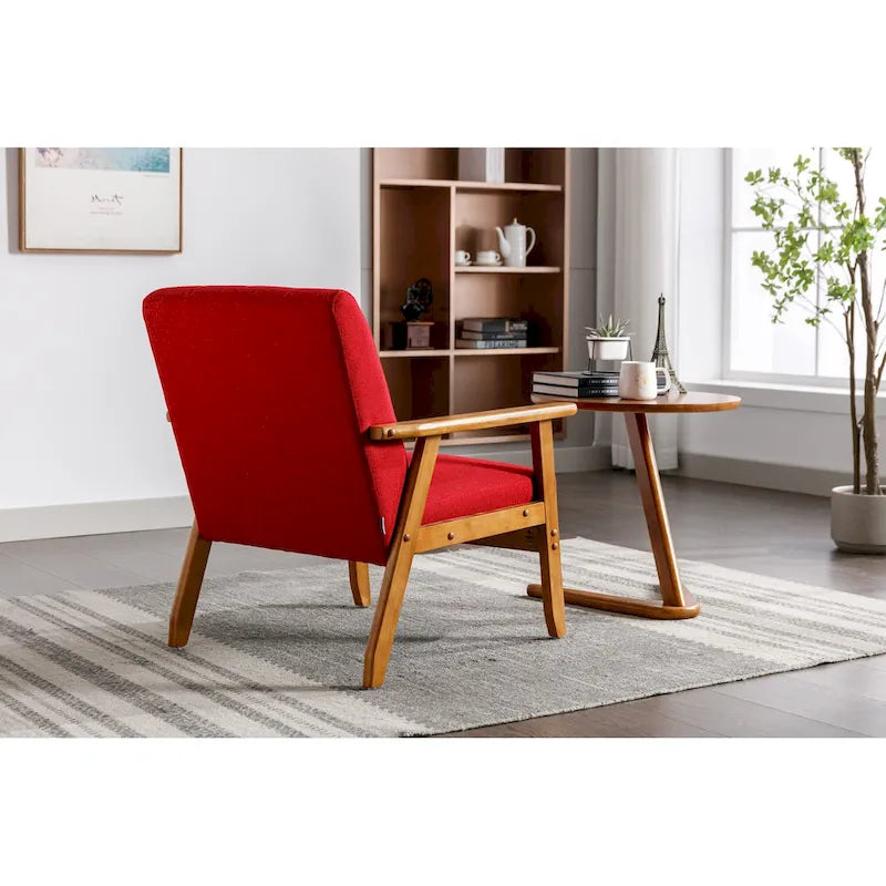 Leisure Accent Chairs Armchair with Solid Wood Armrest and Feet, for Living Room Bedroom Studio chair