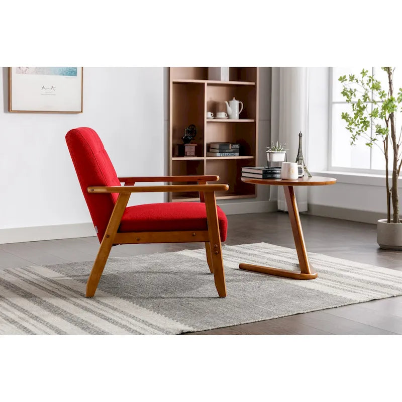 Leisure Accent Chairs Armchair with Solid Wood Armrest and Feet, for Living Room Bedroom Studio chair