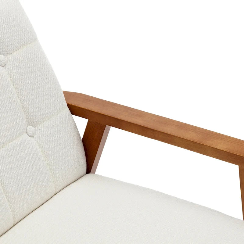Leisure Accent Chairs Armchair with Solid Wood Armrest and Feet, for Living Room Bedroom Studio chair