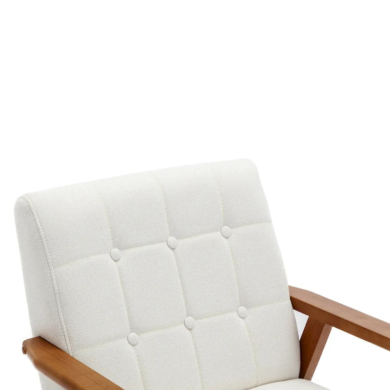 Leisure Accent Chairs Armchair with Solid Wood Armrest and Feet, for Living Room Bedroom Studio chair