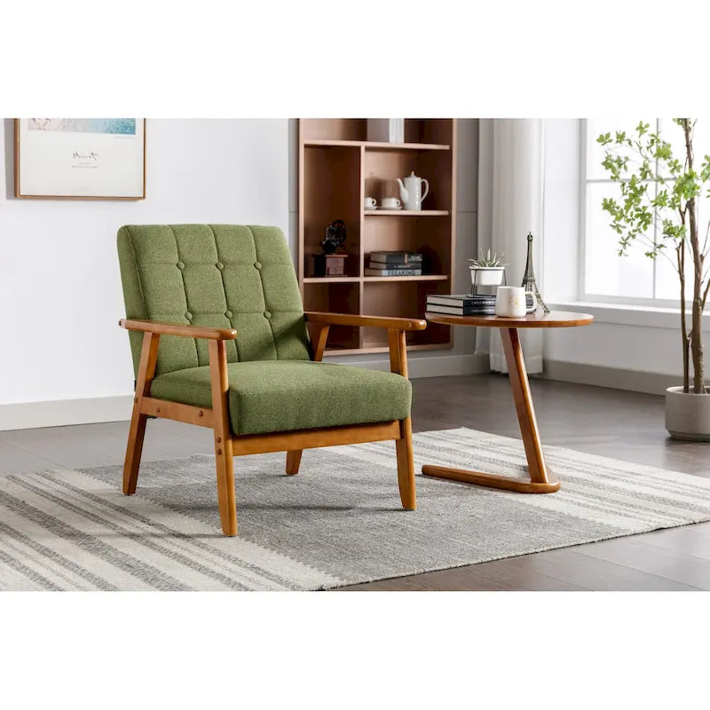 Leisure Accent Chairs Armchair with Solid Wood Armrest and Feet, for Living Room Bedroom Studio chair