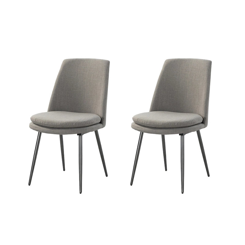 Modern and Contemporary Dining Chairs Set of 2 with Metal Legs