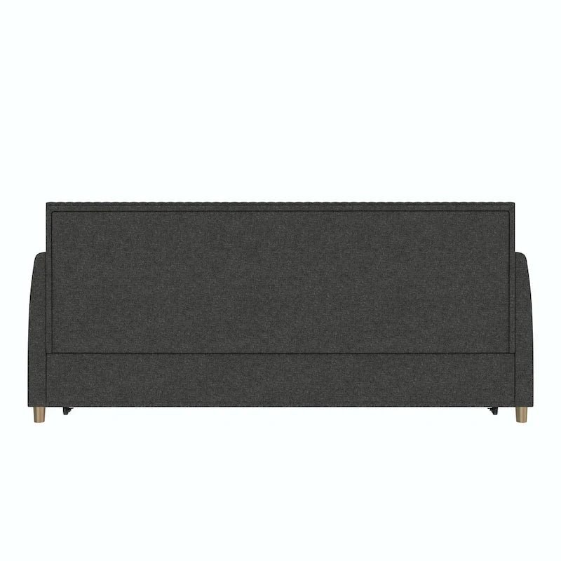 Upholstered double sofa bed with pull-out bed frame