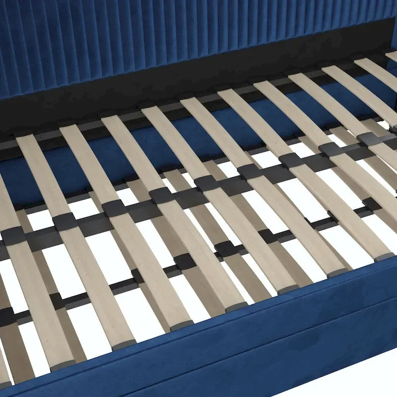 Upholstered double sofa bed with pull-out bed frame