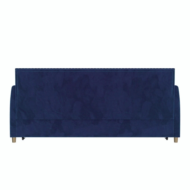 Upholstered double sofa bed with pull-out bed frame