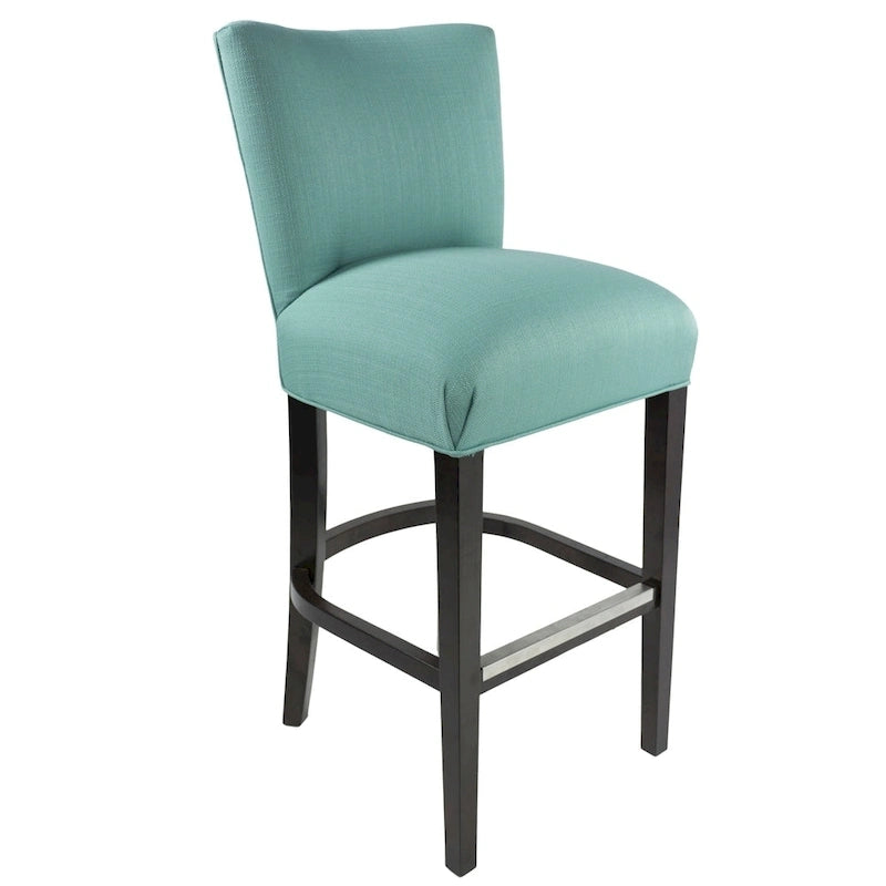 30 Inch Conteporary Aqua Blue Upholstered Barstool
