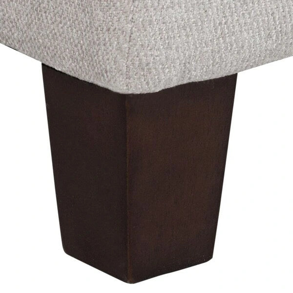 Button Tufted Storage Bench Silver Ash