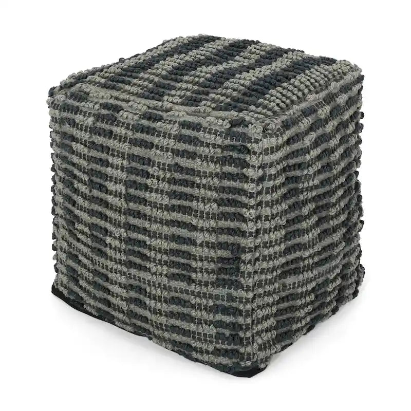 Boho Fabric Cube Pouf by
