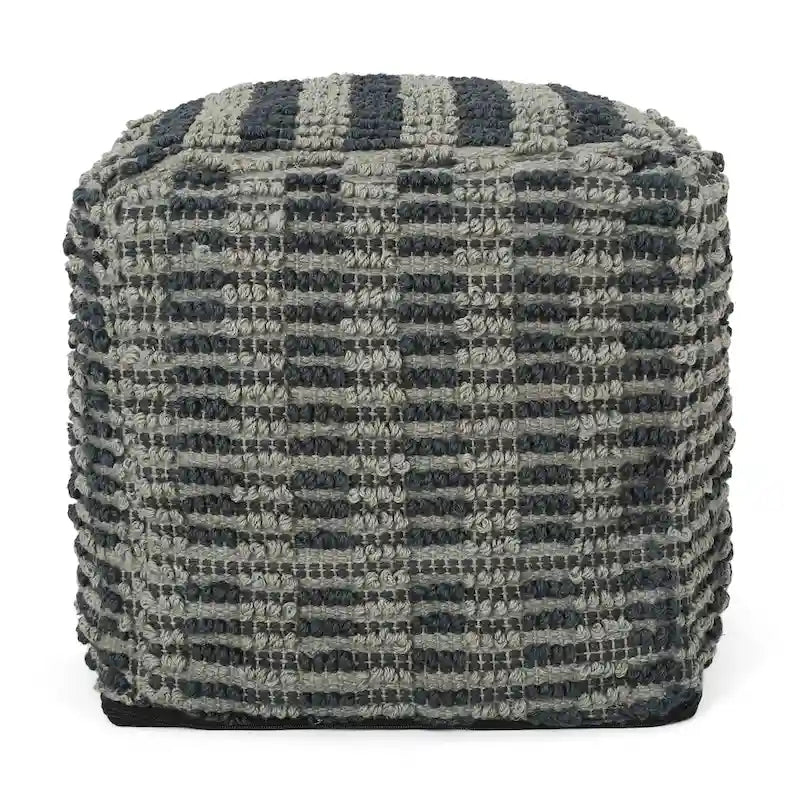 Boho Fabric Cube Pouf by