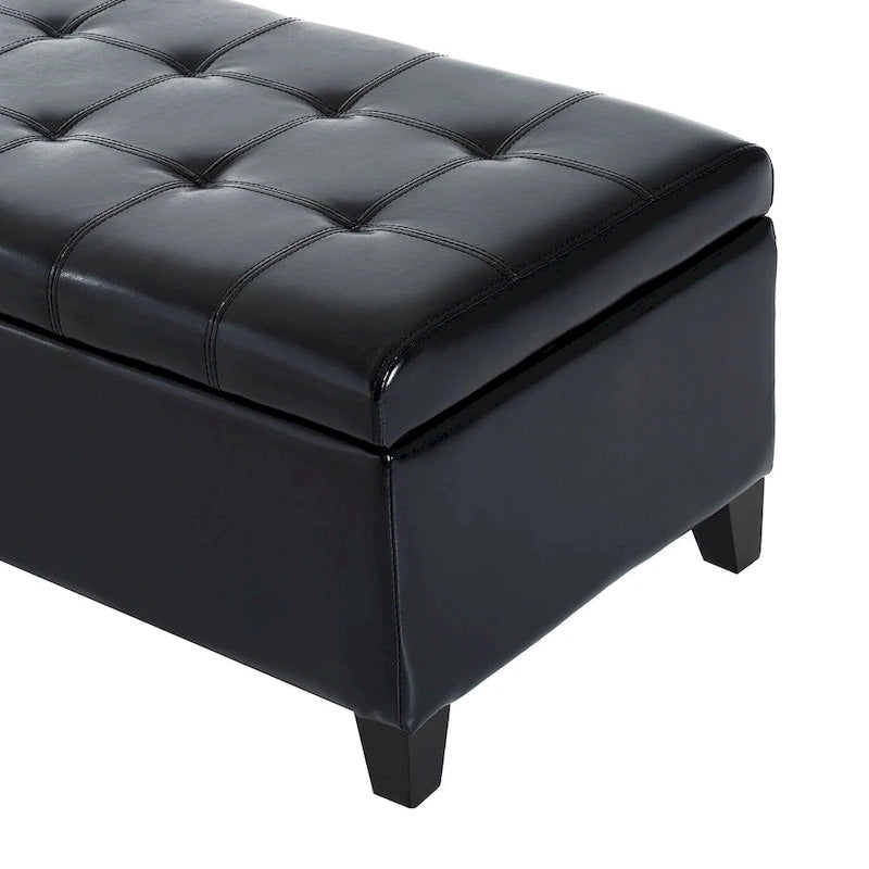 51 PU Leather Tufted Storage Ottoman Bench - 19*50.25*16
