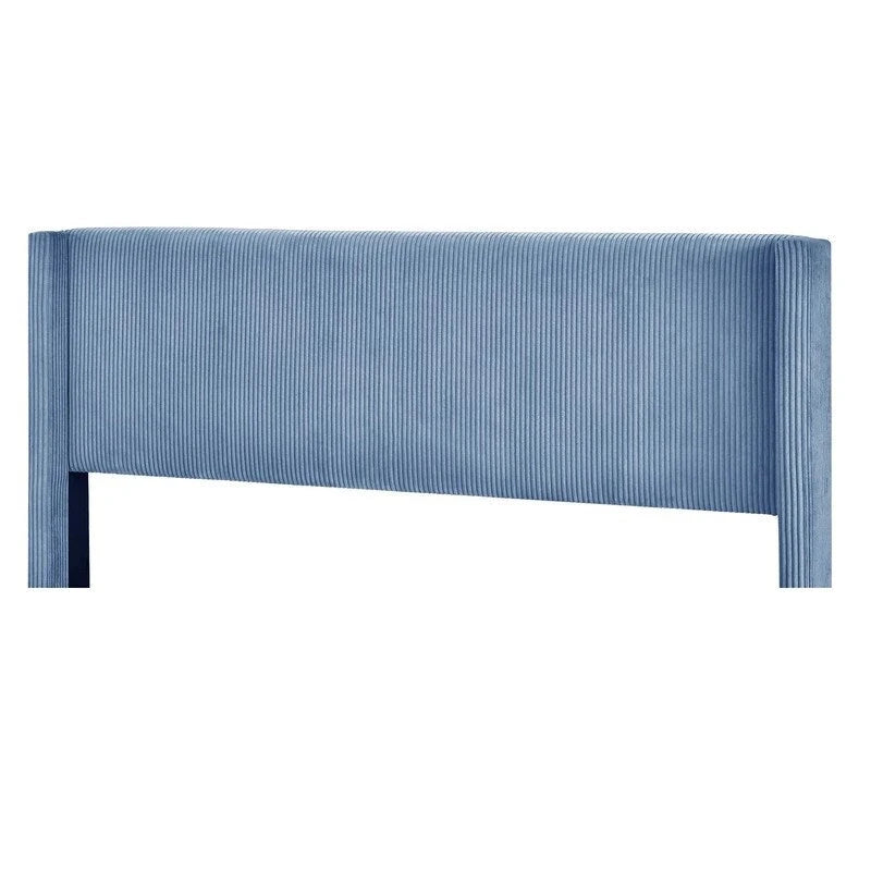 Elegant Upholstered Wood Platform Bed with Upholstered Headboard