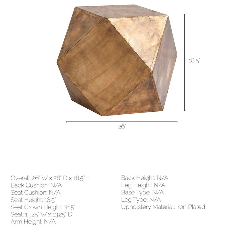 Hexagonal Brass Plated Hexagonal End/Side Table