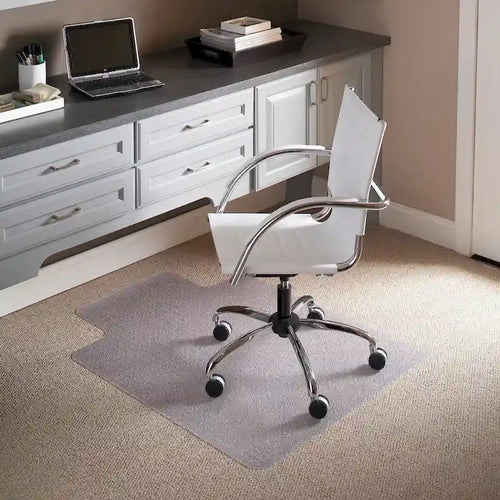 Tapis de protection de sol pour chaise 45 x 53 avec lèvre et surface texturée antidérapante et résistante aux marques