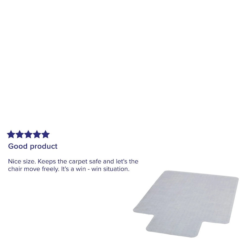 45 x 53 Carpet Chair Mat with Lip and Scuff and Slip Resistant Textured Top