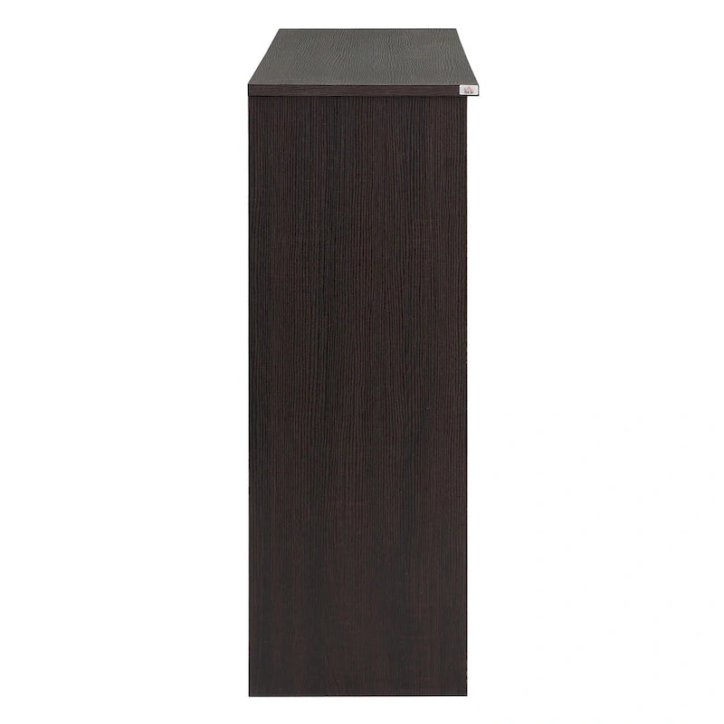 Modern Kitchen Storage Sideboard, Buffet Cabinet, Sliding Glass Doors Cupboard with Adjustable Shelf, Dark Brown