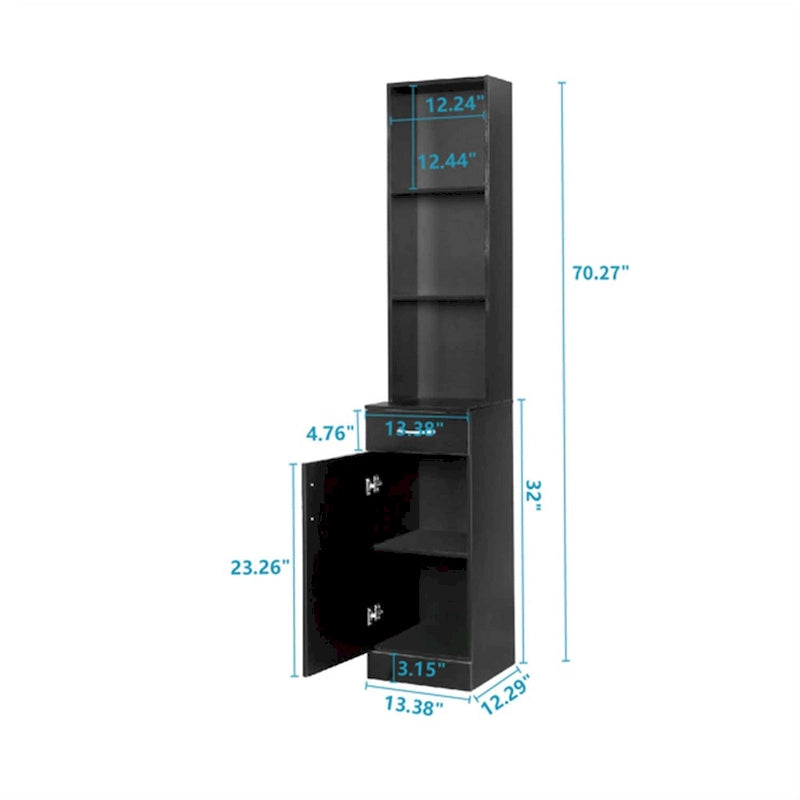 1 Door 1 Drawer 3 Compartments High Cabinet Bathroom