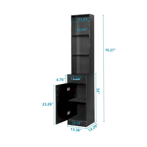 1 Door 1 Drawer 3 Compartments High Cabinet Bathroom