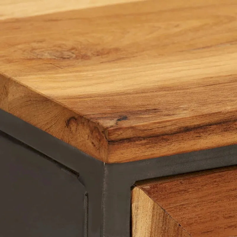 Sideboard Recycled Teak and Steel 25.6x11.8x27.6