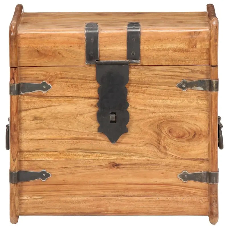 Storage Chest Storage Trunk with Latch for Bedroom Solid Wood Acacia - 15.7x15.7x15.7 (W x D x H)