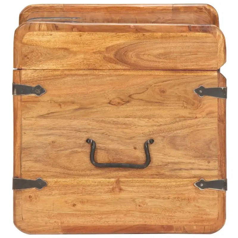 Storage Chest Storage Trunk with Latch for Bedroom Solid Wood Acacia - 15.7x15.7x15.7 (W x D x H)