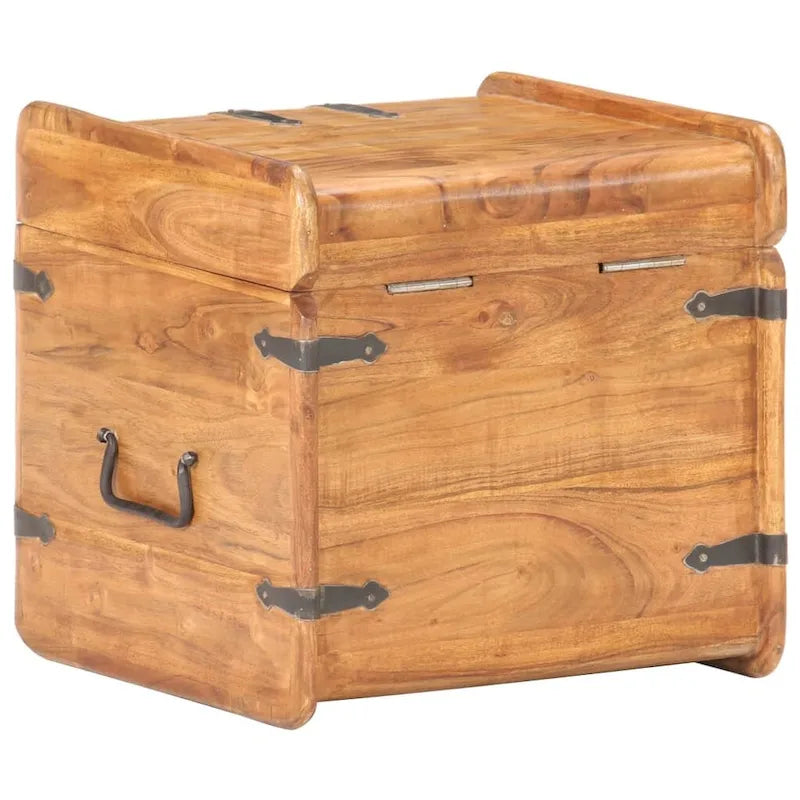 Storage Chest Storage Trunk with Latch for Bedroom Solid Wood Acacia - 15.7x15.7x15.7 (W x D x H)