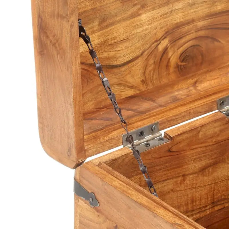 Storage Chest Storage Trunk with Latch for Bedroom Solid Wood Acacia - 15.7x15.7x15.7 (W x D x H)