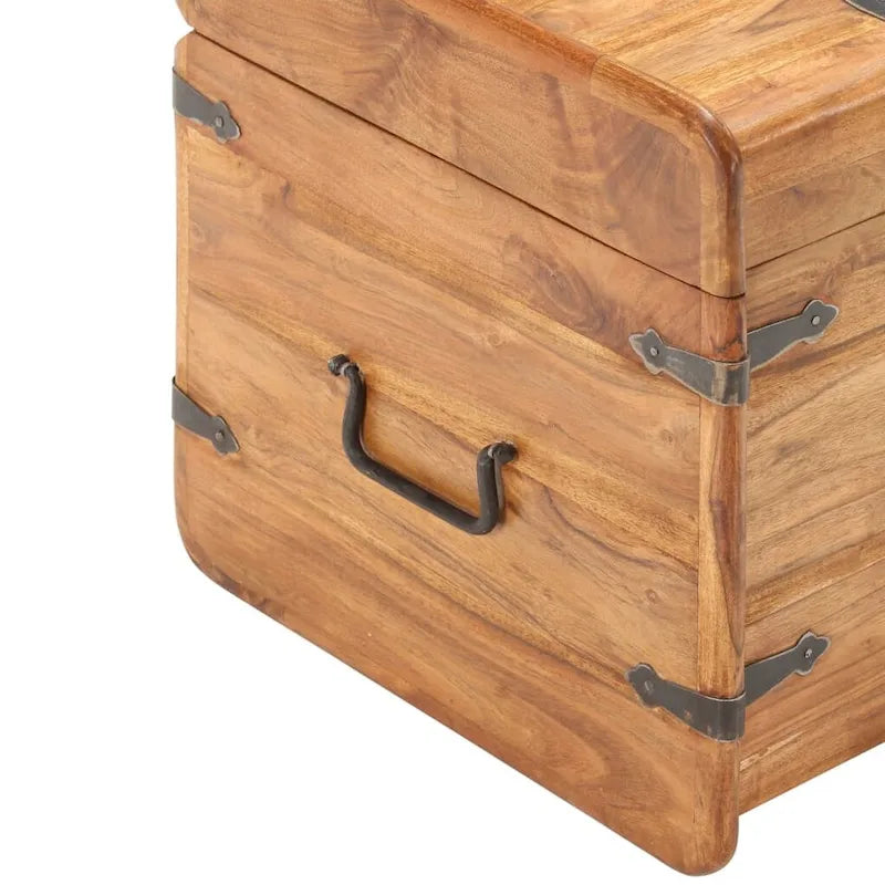 Storage Chest Storage Trunk with Latch for Bedroom Solid Wood Acacia - 15.7x15.7x15.7 (W x D x H)
