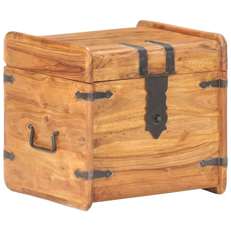 Storage Chest Storage Trunk with Latch for Bedroom Solid Wood Acacia - 15.7x15.7x15.7 (W x D x H)