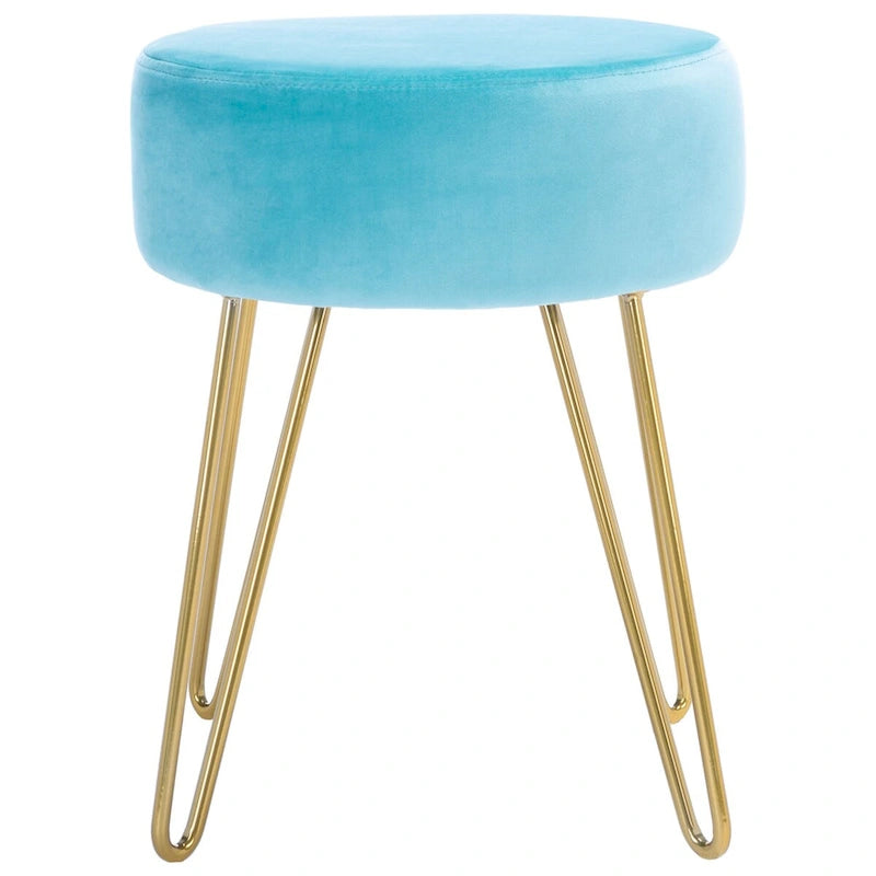 Jailene Round Hairpin Leg Ottoman