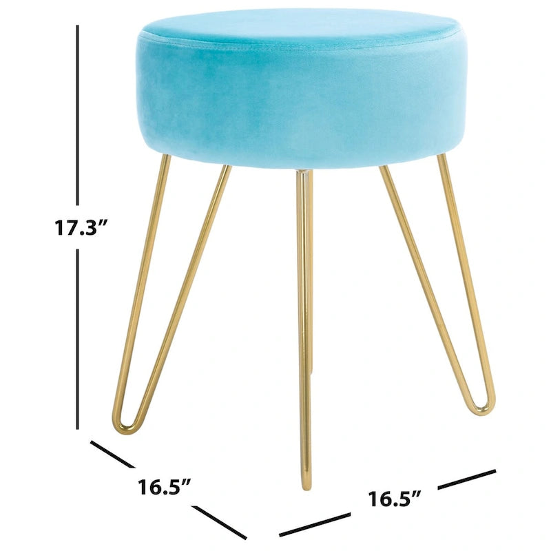 Jailene Round Hairpin Leg Ottoman