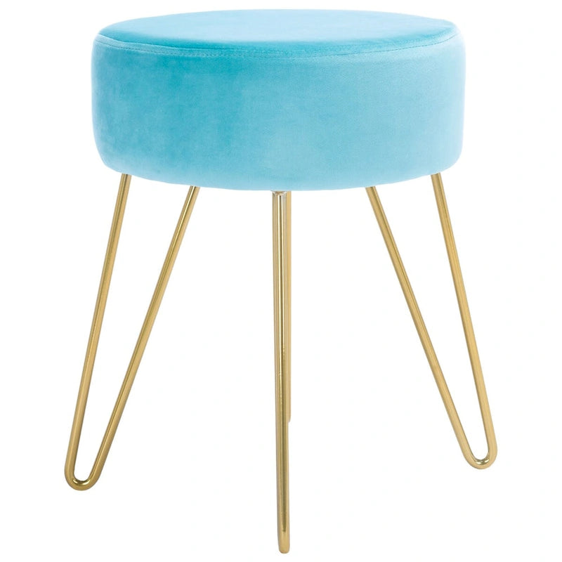 Jailene Round Hairpin Leg Ottoman