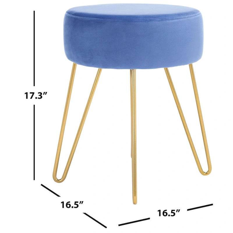 Jailene Round Hairpin Leg Ottoman