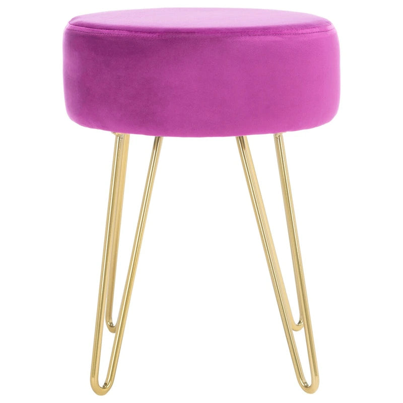 Jailene Round Hairpin Leg Ottoman