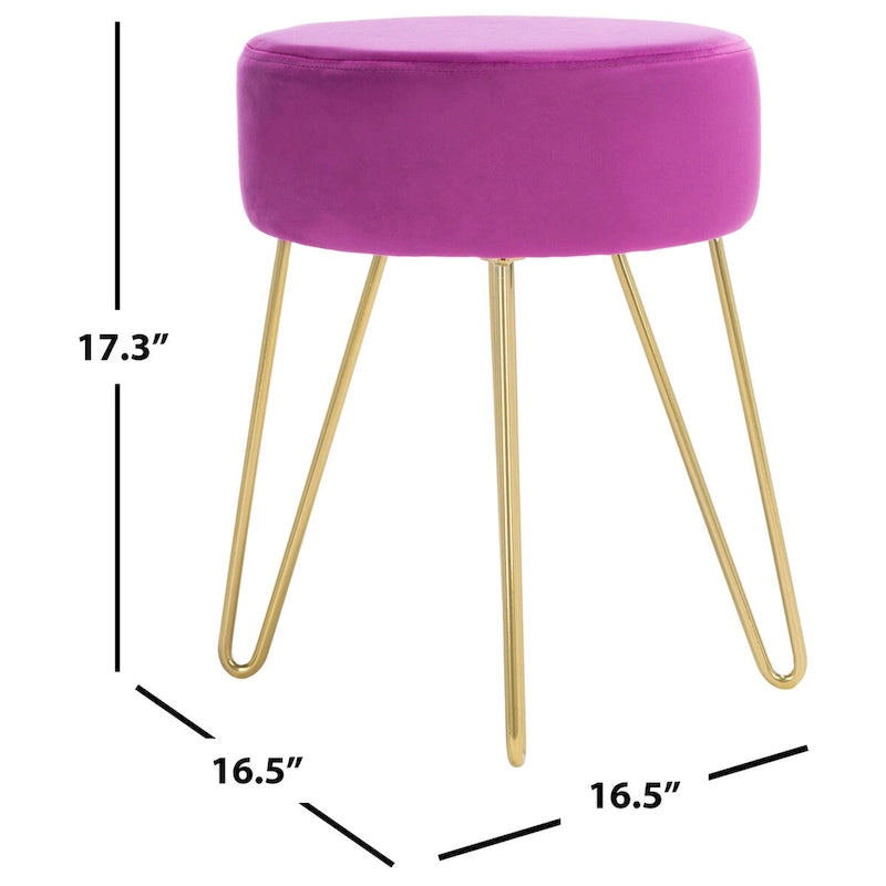 Jailene Round Hairpin Leg Ottoman