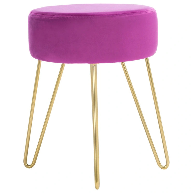 Jailene Round Hairpin Leg Ottoman