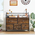 Wooden Dresser w/ 5 Drawers Furniture Storage Chest for Bedroom, Living Room
